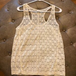 Hinge see-thru floral tank